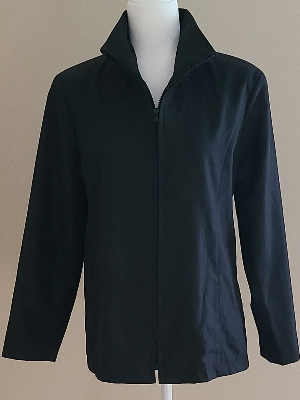 ​Beuttia Black Lightweight Zip-Up Jacket Blazer Slanted Pockets - US M/L
